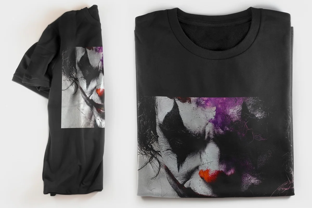 Camisetas pretas com estampa do Coringa